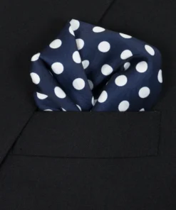 Blue White Dots L Pocket Square