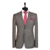 Wenge Mid Brown Sharkskin Suit