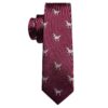 Kids Tie Red Dinosaur Children Silk Tie