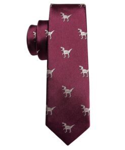Kids Tie Red Dinosaur Children Silk Tie