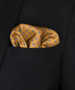 Gold Red/Green Pocket Square