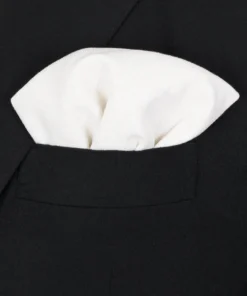 White Textured Pocket Square